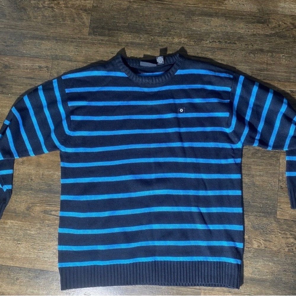 Vintage South Pole Striped Blue Sweater Size XL EUC